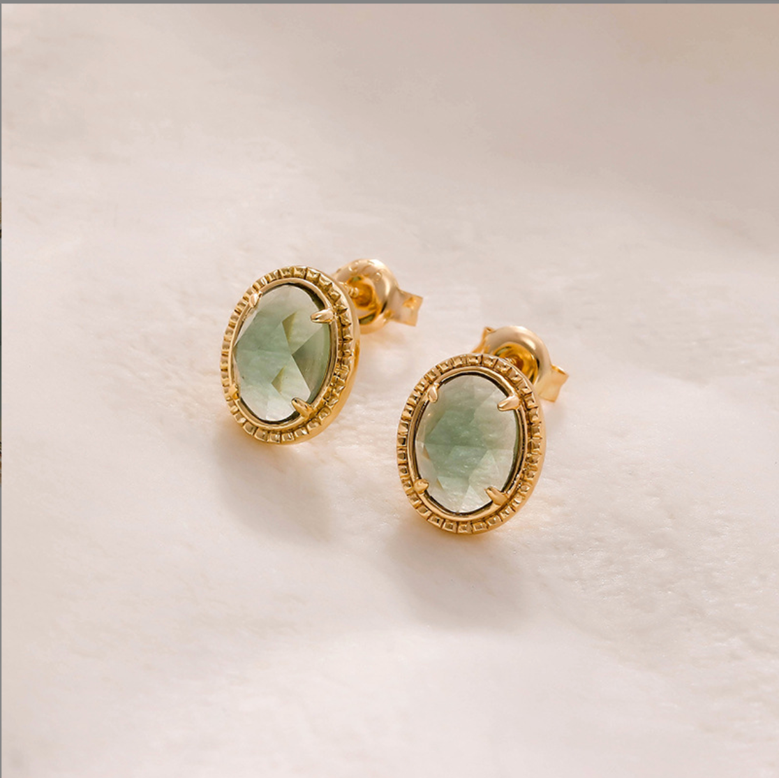 Green amethyst Studs