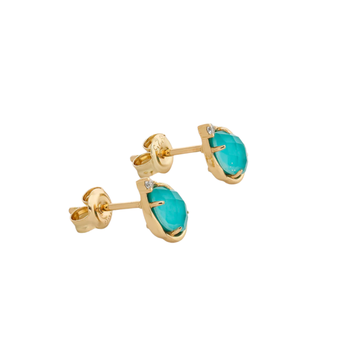 Green Gemstone Calming Studs