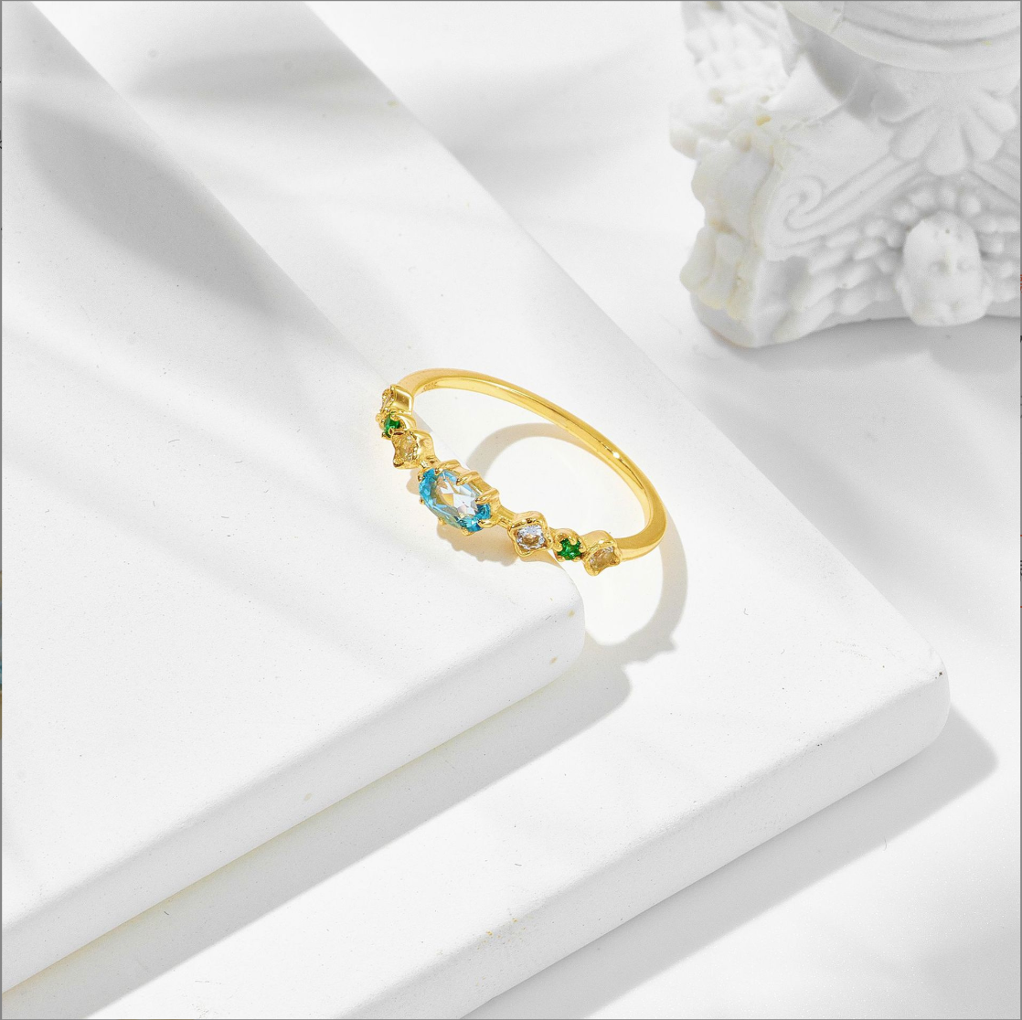 Natural Topaz Calming Ring