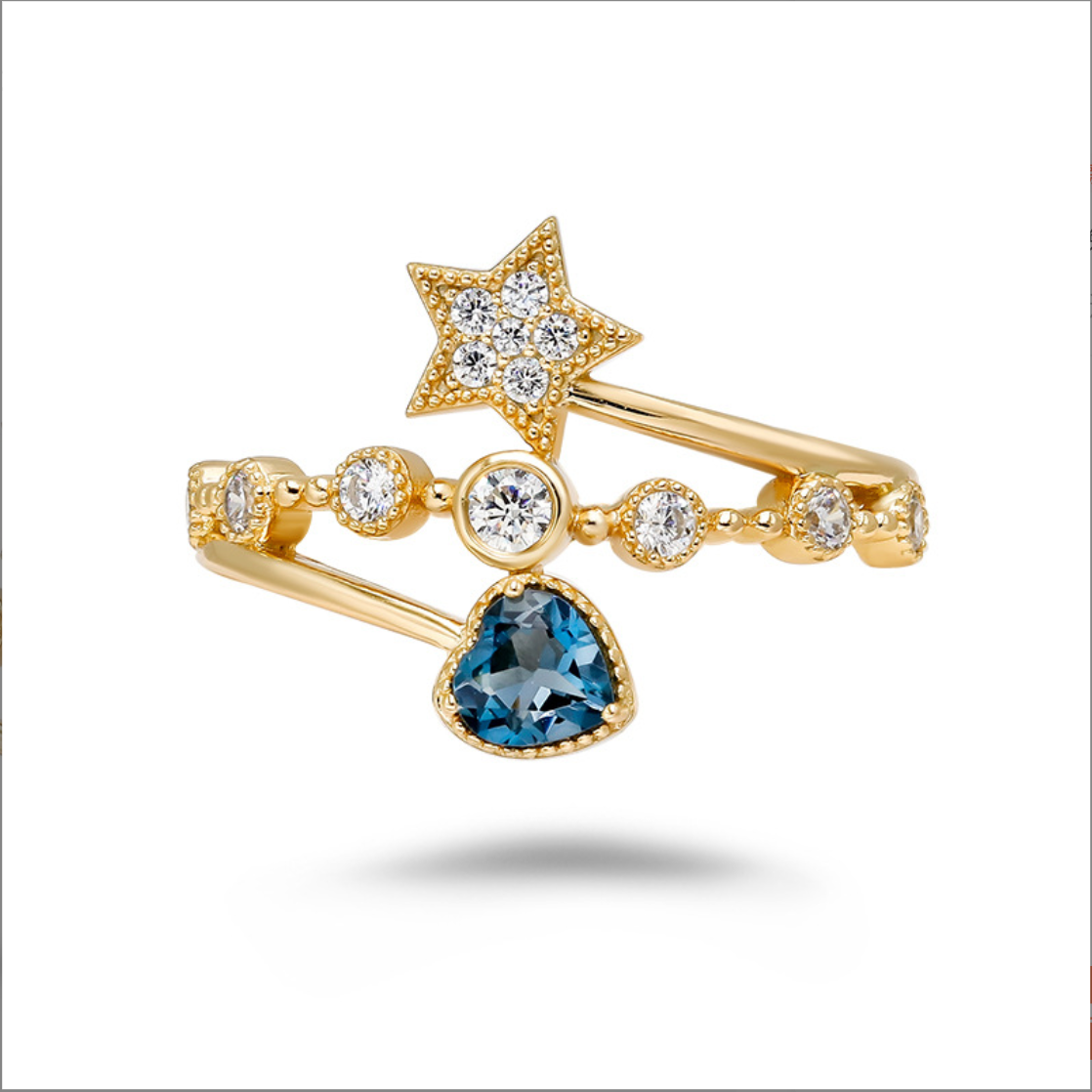 Blue Crystal Calming Ring