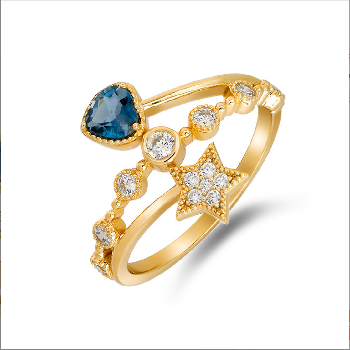 Blue Crystal Calming Ring