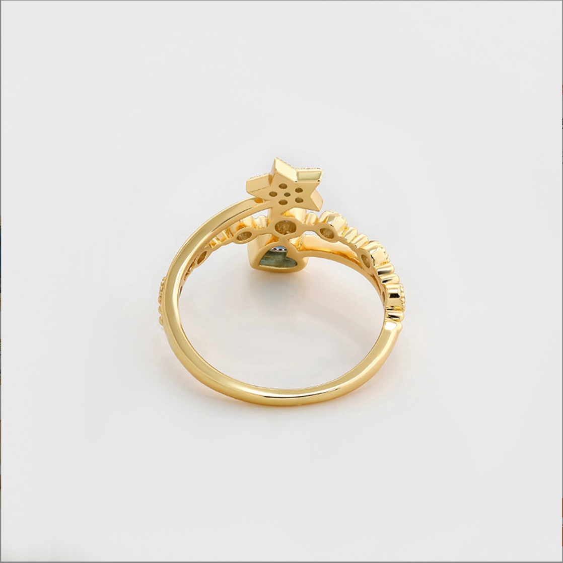 Blue Crystal Calming Ring