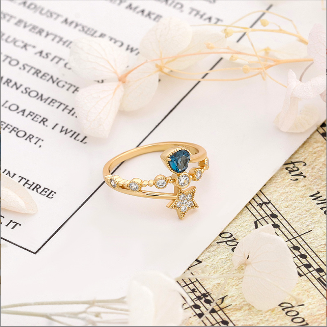 Blue Crystal Calming Ring